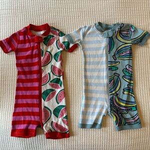 Pair of Mixed Print Hanna Andersson Shortie Pajamas